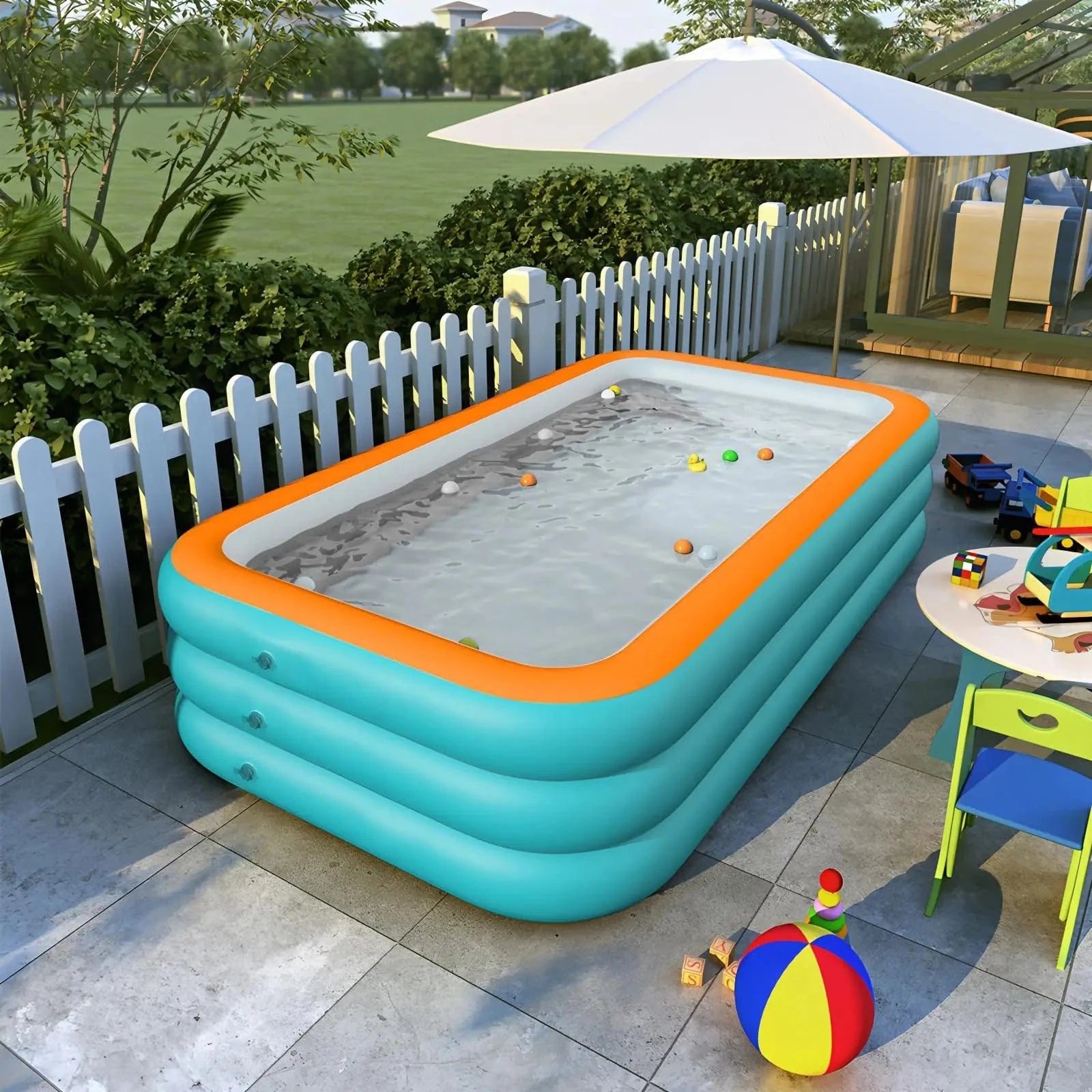Cadeau showroom piscine gonflable L 250cm x 150cm x 70cm Piscine gonflable en PVC pour enfants et adultes 2,5 M