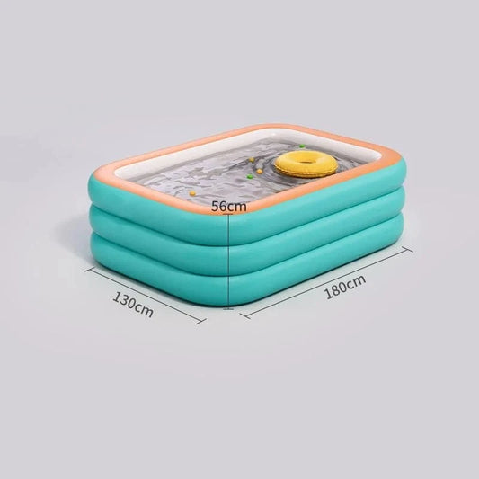 Cadeau showroom piscine gonflable S 180cm x 130cm x 50cm Piscine gonflable en PVC pour enfants et adultes 1,8M