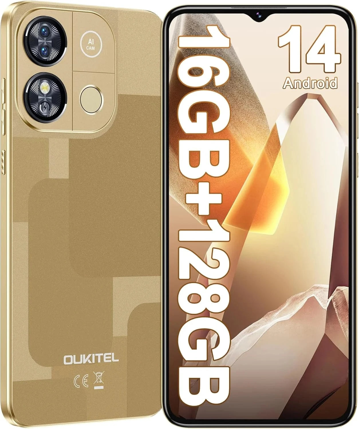 Cadeau showroom smartphone Gold / france Smartphone 4G OUKITEL C57S Android 14 16 Go + 28 Go