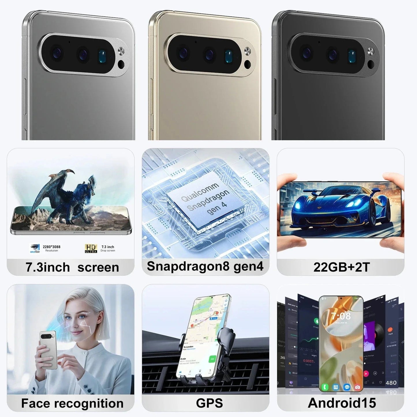 Cadeau showroom smartphone Pixel 9 Pro XL Smartphone 7.3inch Global Version 22G+2TB