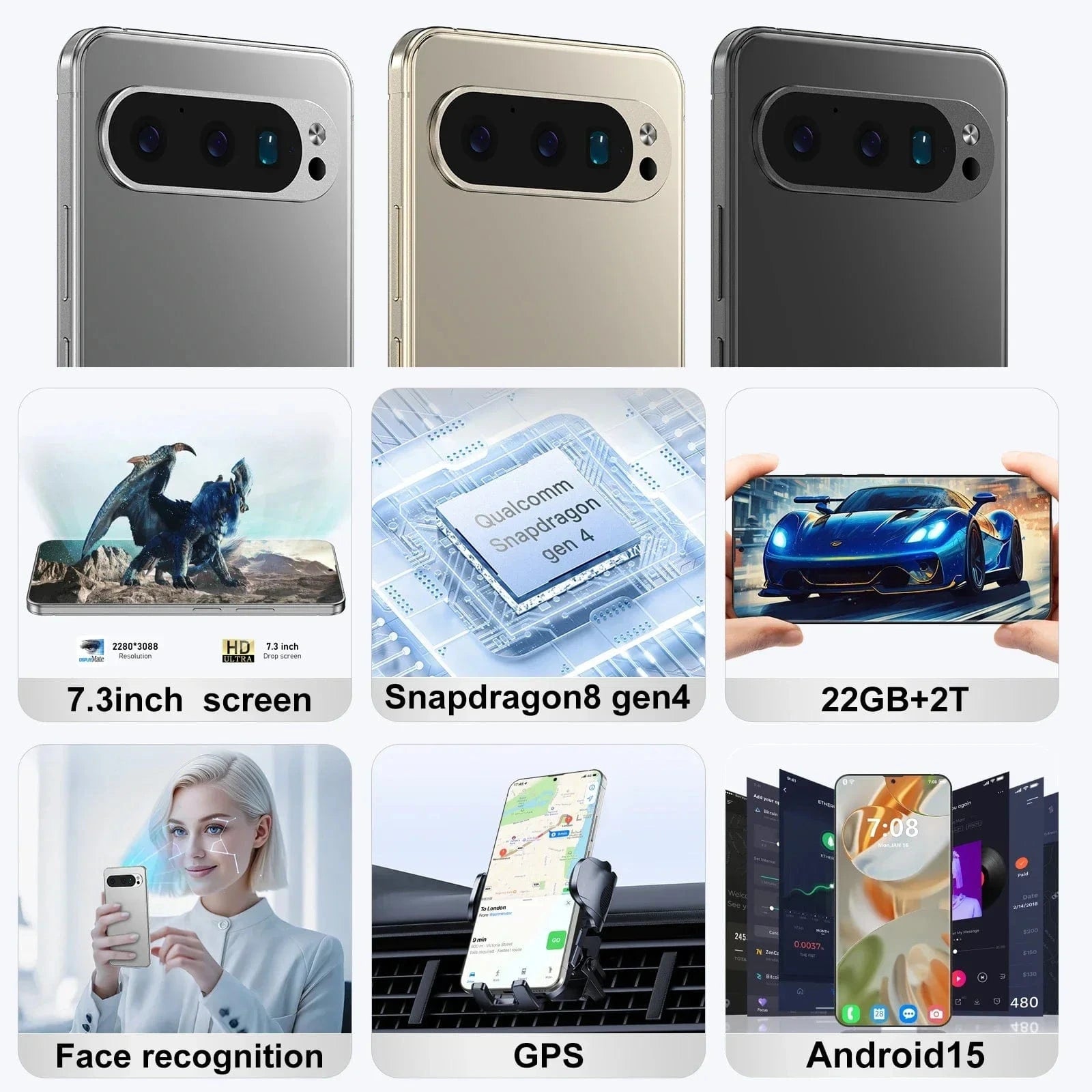 Cadeau showroom smartphone Pixel 9 Pro XL Smartphone 7.3inch Global Version 22G+2TB
