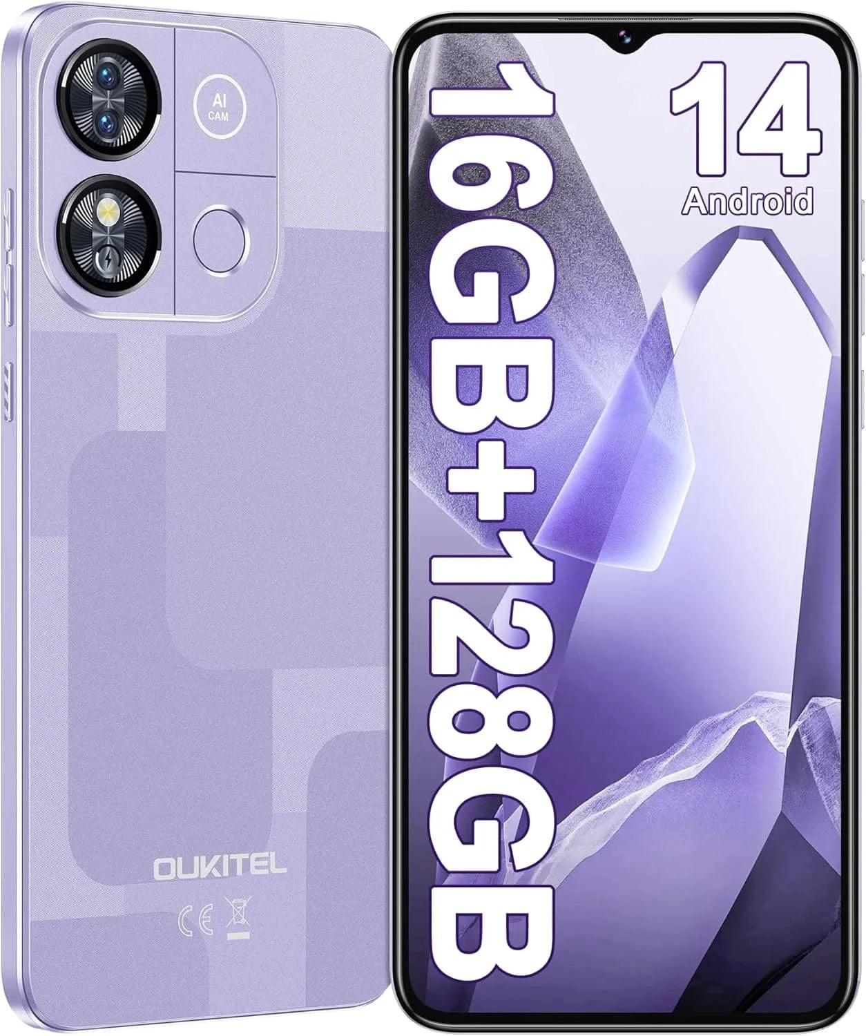 Cadeau showroom smartphone PURPLE / france Smartphone 4G OUKITEL C57S Android 14 16 Go + 28 Go