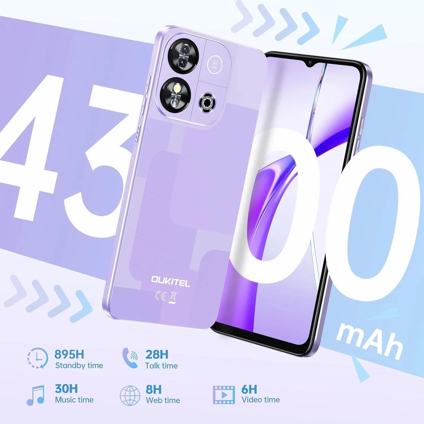 Cadeau showroom smartphone Smartphone 4G OUKITEL C57S Android 14 8 Go + 64 Go