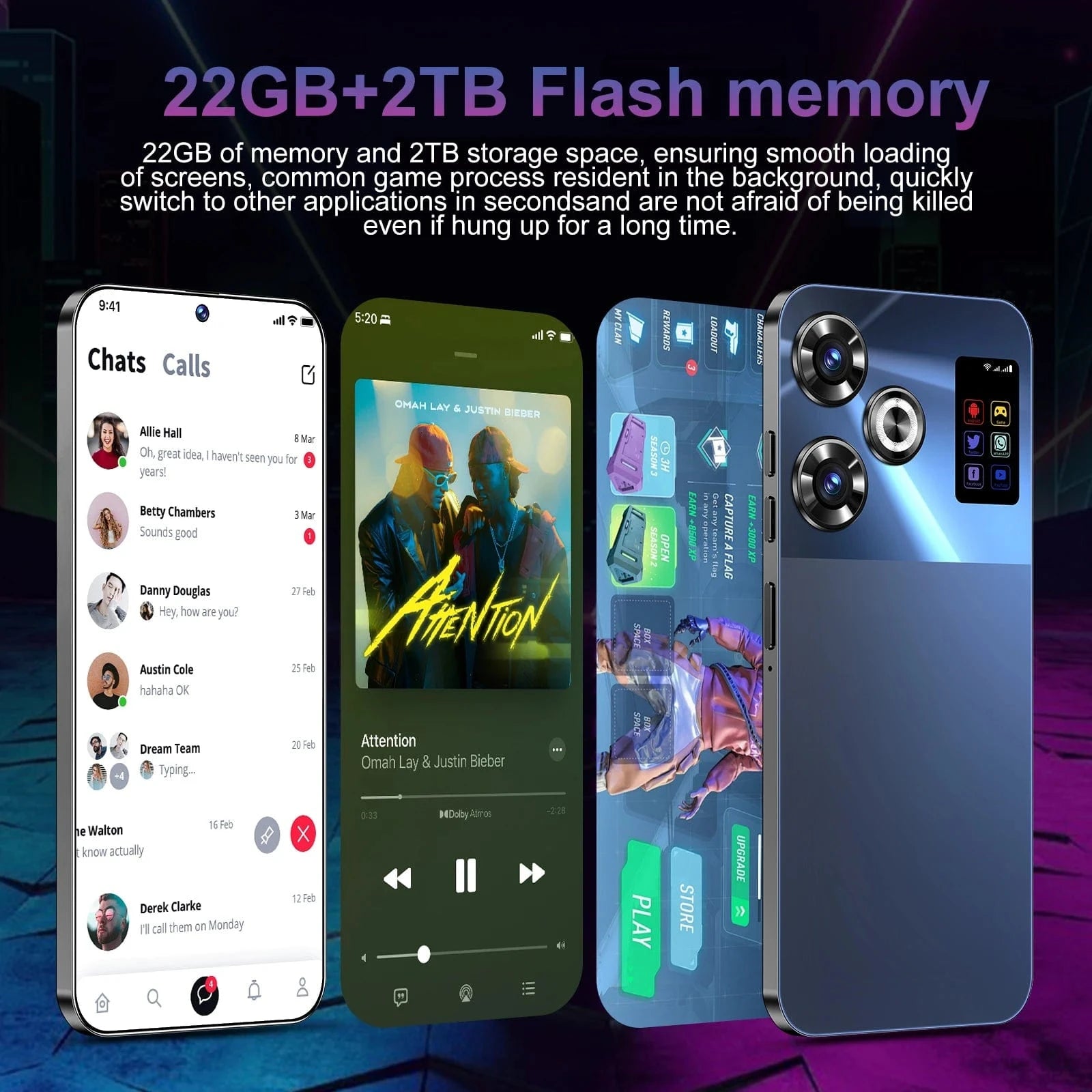 Cadeau showroom smartphone Smartphone M6 RRO 7.3, 16GB 1TB  Android 14