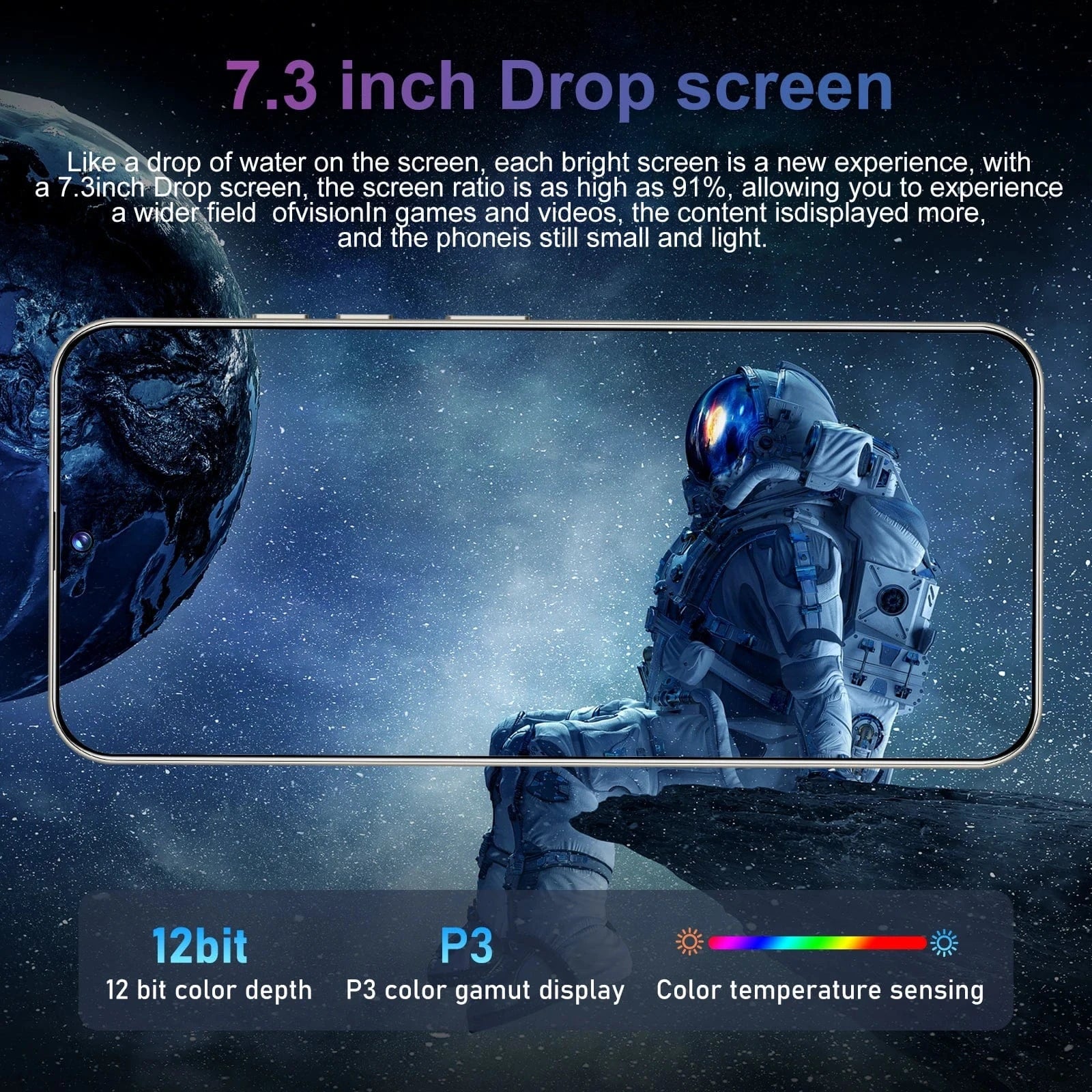 Cadeau showroom smartphone Smartphone M6 RRO 7.3, 16GB 1TB  Android 14