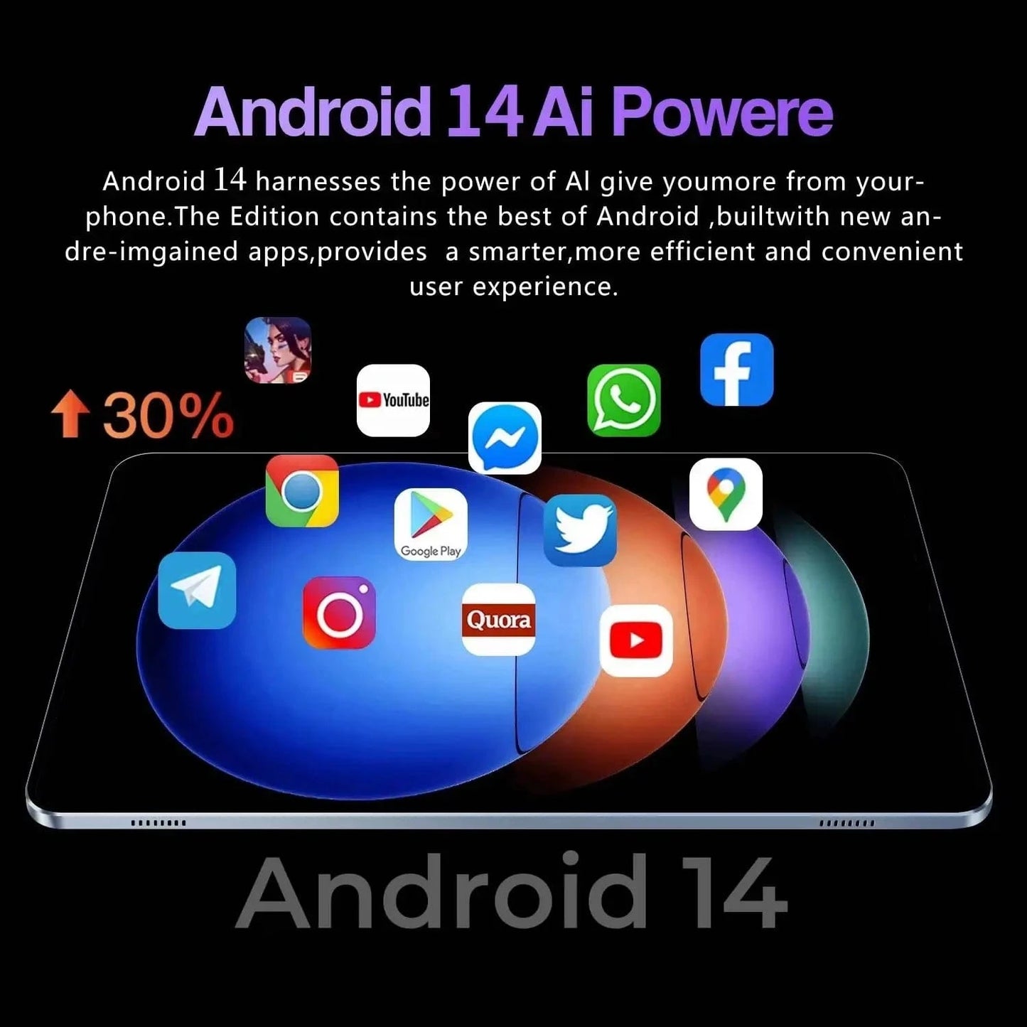 Cadeau showroom Tablette Tablette Android 14, 16GB+768GB Go 11 pouces HD