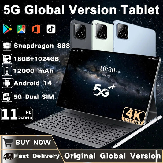 Cadeau showroom Tablette Tablette Android 14, 16GB+768GB Go 11 pouces HD