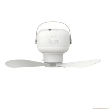 Cadeau showroom ventilateurs Blanc - batterie 7200mah Ventilateur de plafond portable rechargeable à LED
