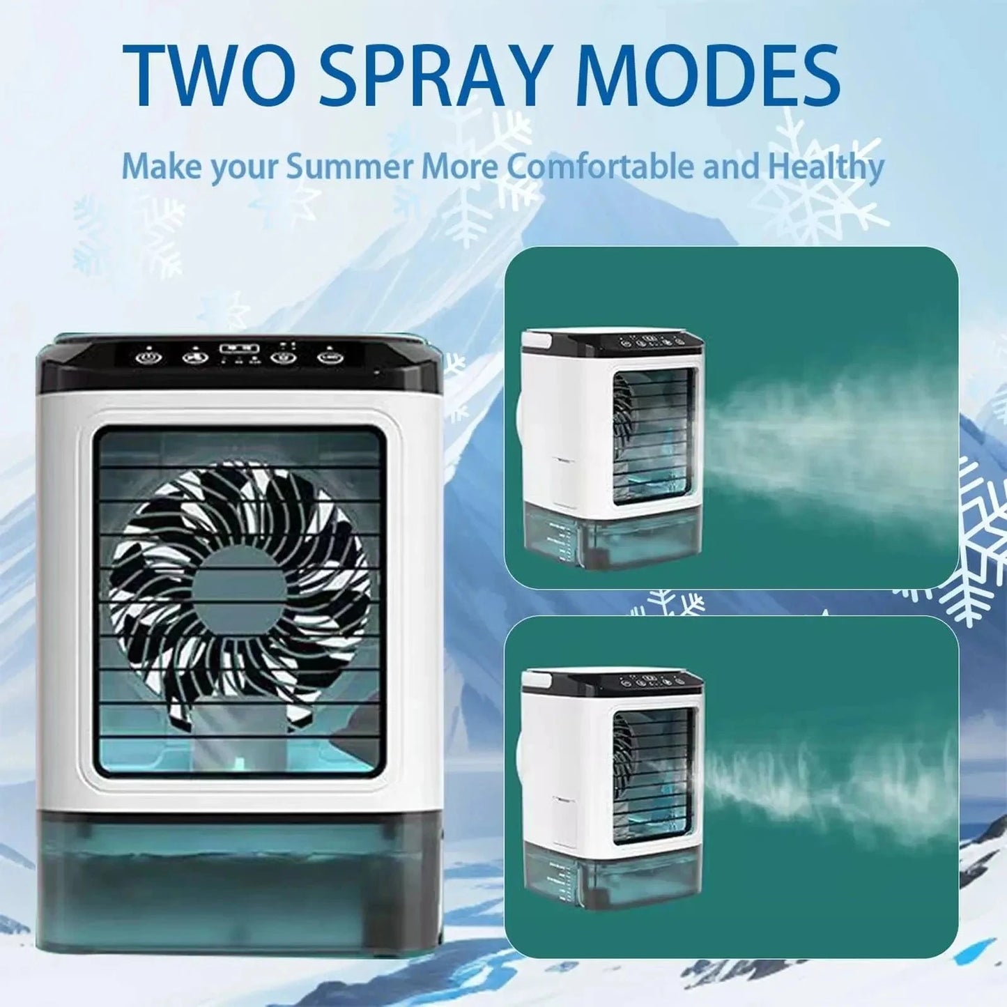 Cadeau showroom ventilateurs Blanc Mini refroidisseur d’air avec humidificateur – Silencieux et puissant