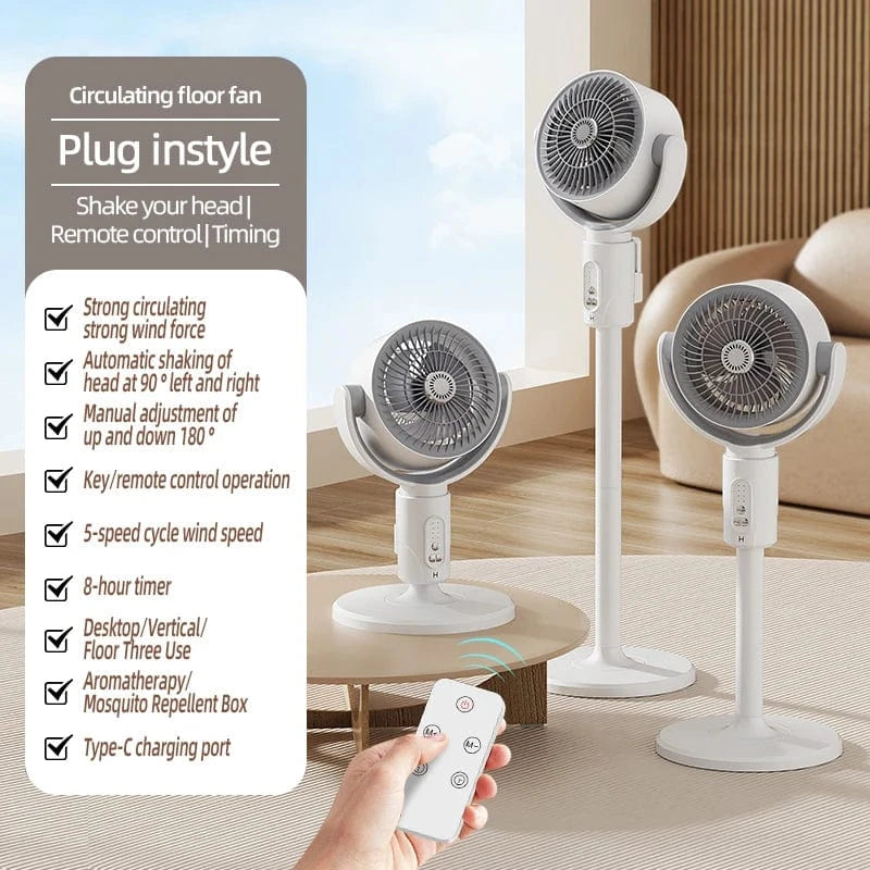Cadeau showroom ventilateurs Blanc rechargeable Ventilateur à turbine sur pied