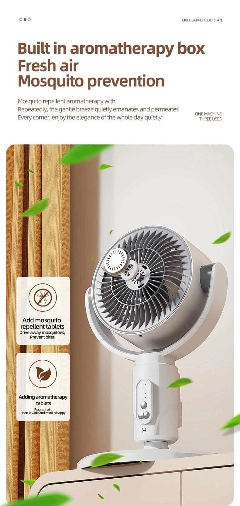 Cadeau showroom ventilateurs Blanc rechargeable Ventilateur à turbine sur pied