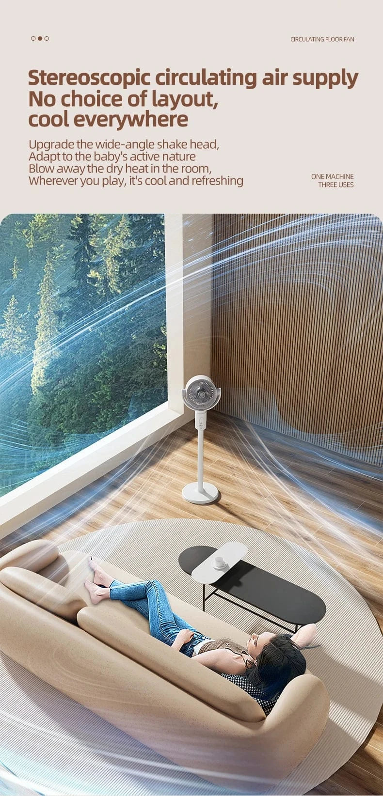 Cadeau showroom ventilateurs Blanc rechargeable Ventilateur à turbine sur pied