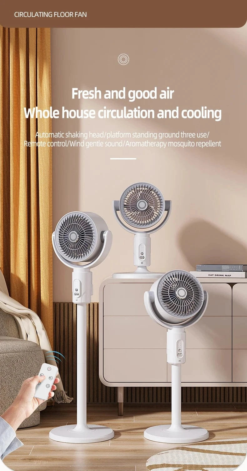 Cadeau showroom ventilateurs Blanc rechargeable Ventilateur à turbine sur pied