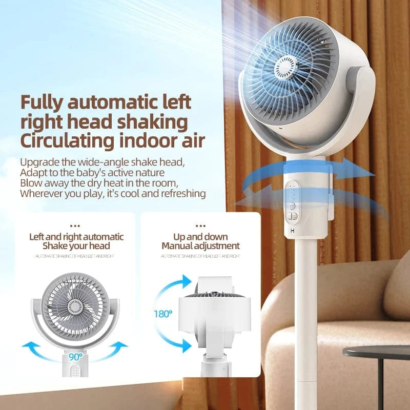 Cadeau showroom ventilateurs Blanc rechargeable Ventilateur à turbine sur pied