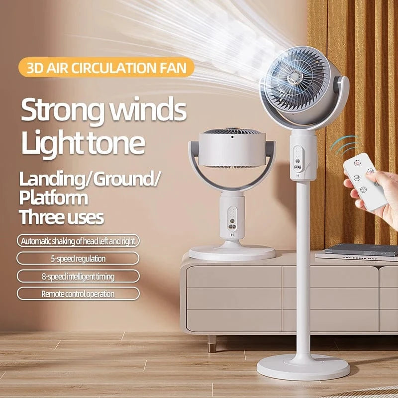 Cadeau showroom ventilateurs Blanc rechargeable Ventilateur à turbine sur pied