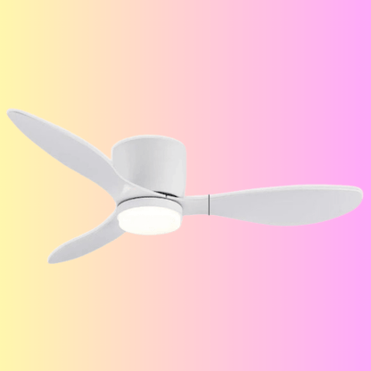 Cadeau showroom ventilateurs Blanc Ventilateur de plafond bas avec LED et télécommande 105 x 22 cm