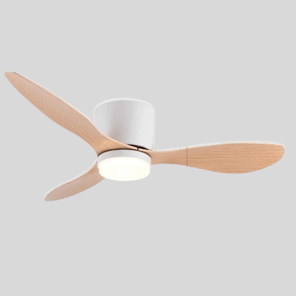 Cadeau showroom ventilateurs Marron Ventilateur de plafond bas avec LED et télécommande 132 x 22 cm