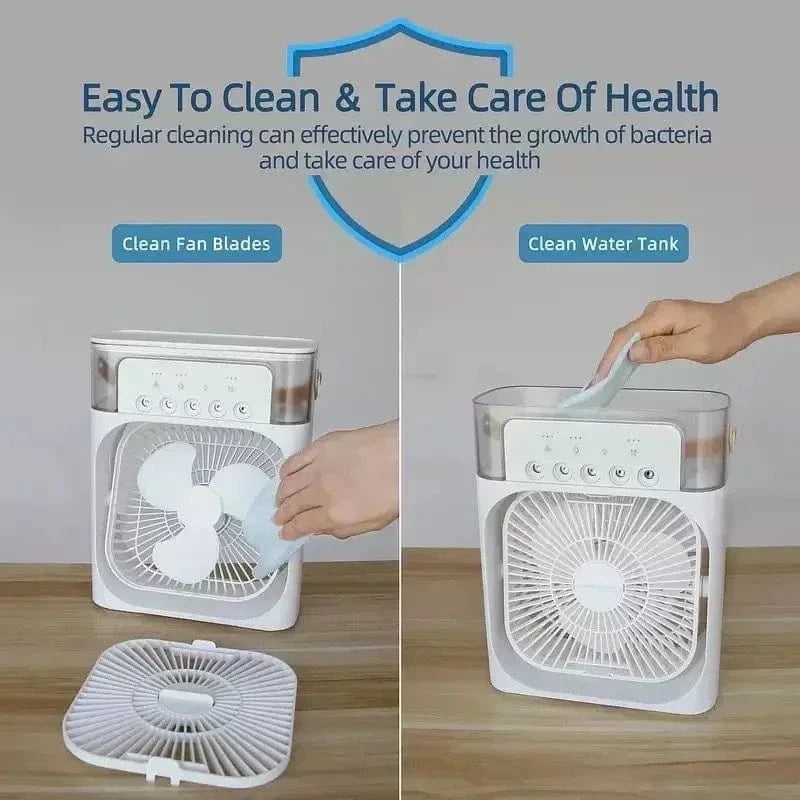 Cadeau showroom ventilateurs Mini refroidisseur d'air avec LED & humidificateur intégré