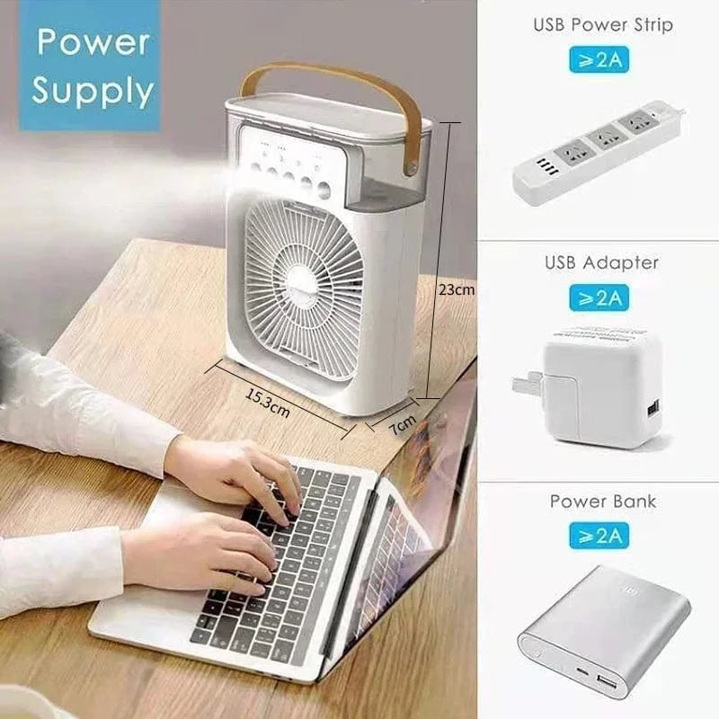Cadeau showroom ventilateurs Mini refroidisseur d'air avec LED & humidificateur intégré