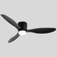 Cadeau showroom ventilateurs Noir Ventilateur de plafond bas avec LED et télécommande 132 x 22 cm