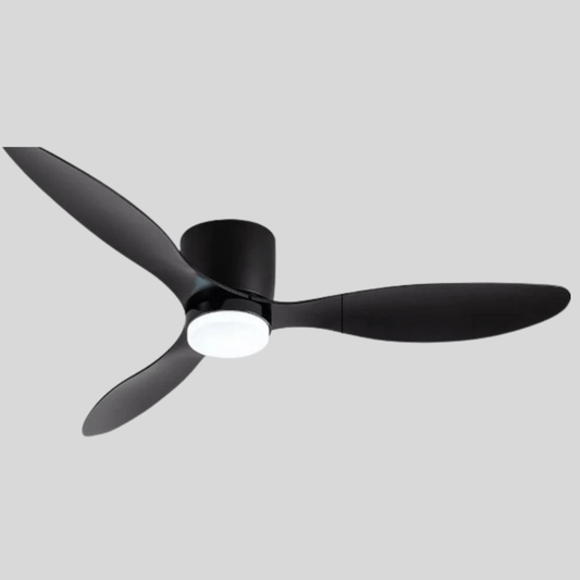 Cadeau showroom ventilateurs Noir Ventilateur de plafond bas avec LED et télécommande 132 x 22 cm