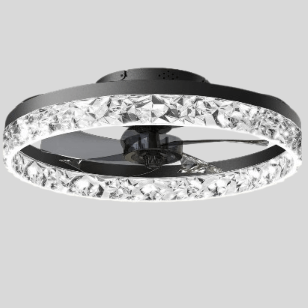 Cadeau showroom ventilateurs Noir Ventilateur de plafond LED intelligent