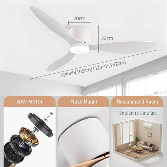 Cadeau showroom ventilateurs Ventilateur de plafond bas avec LED et télécommande 105 x 22 cm