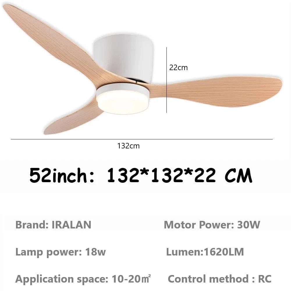Cadeau showroom ventilateurs Ventilateur de plafond bas avec LED et télécommande 132 x 22 cm