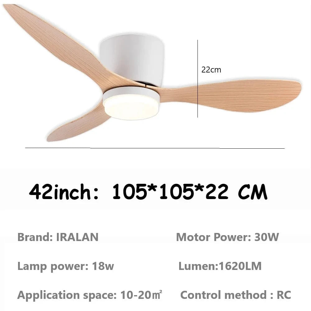Cadeau showroom ventilateurs Ventilateur de plafond bas avec LED et télécommande 132 x 22 cm