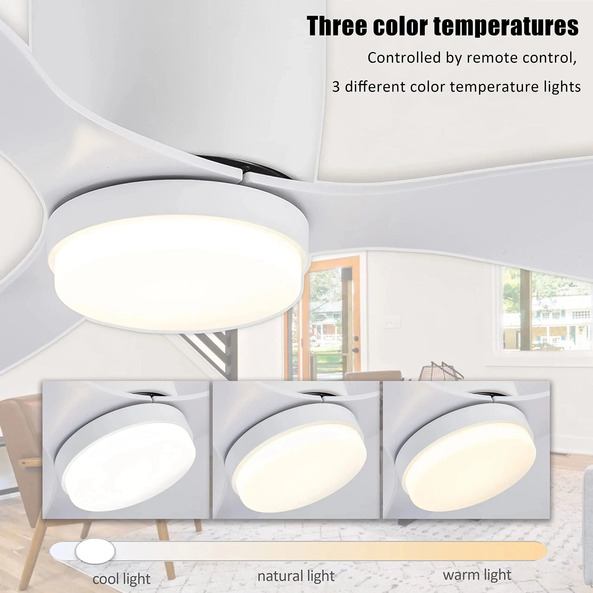 Cadeau showroom ventilateurs Ventilateur de plafond bas avec LED et télécommande 132 x 22 cm