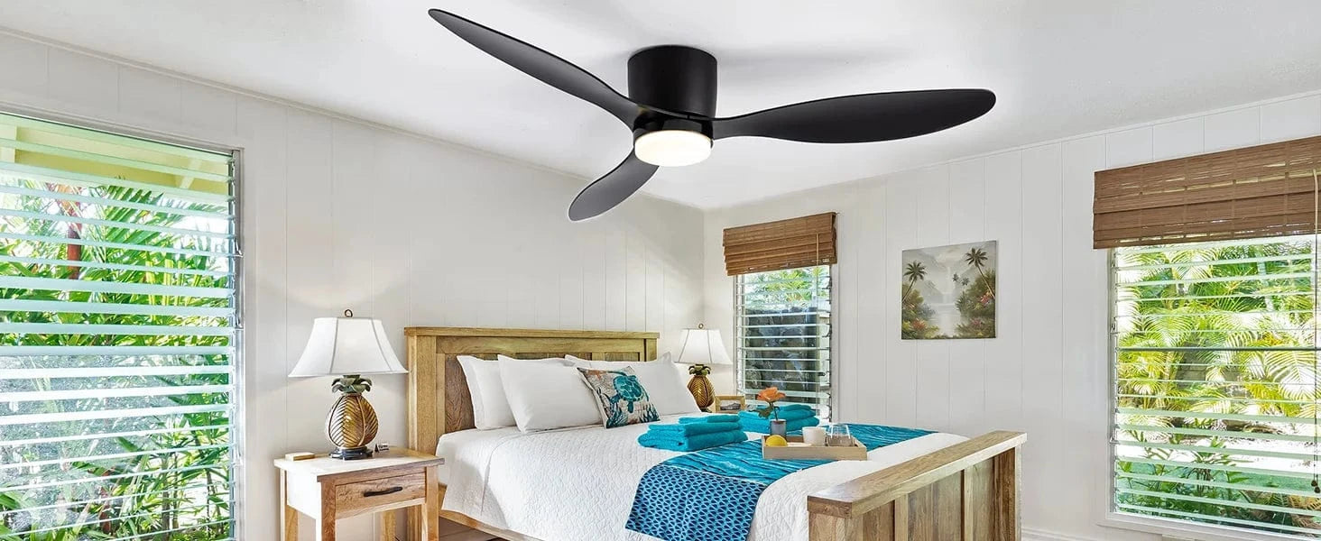 Cadeau showroom ventilateurs Ventilateur de plafond bas avec LED et télécommande 132 x 22 cm