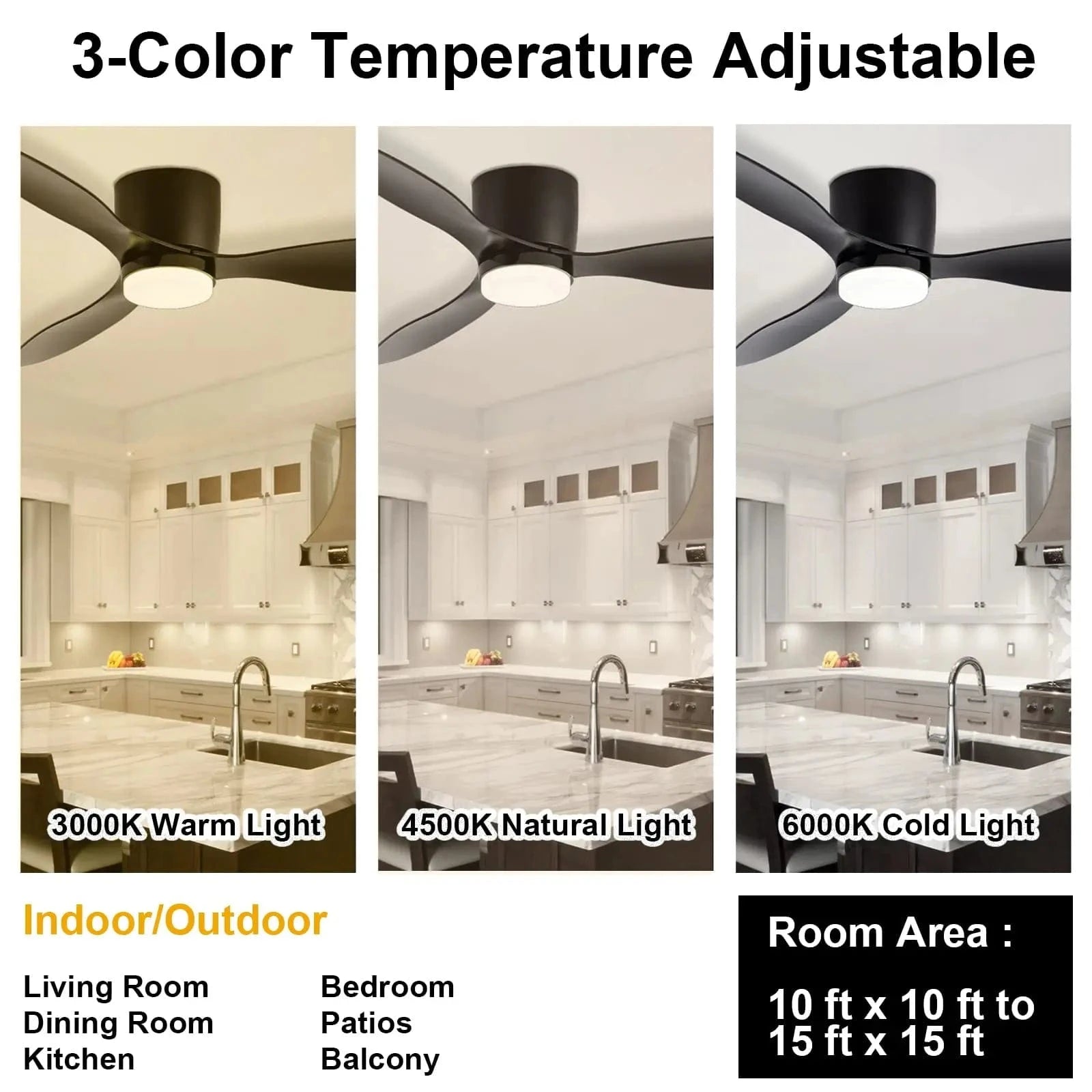 Cadeau showroom ventilateurs Ventilateur de plafond bas avec LED et télécommande 132 x 22 cm