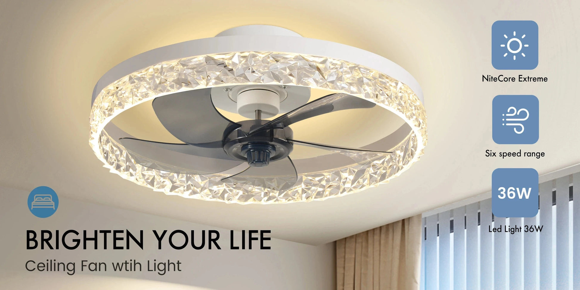 Cadeau showroom ventilateurs Ventilateur de plafond LED intelligent