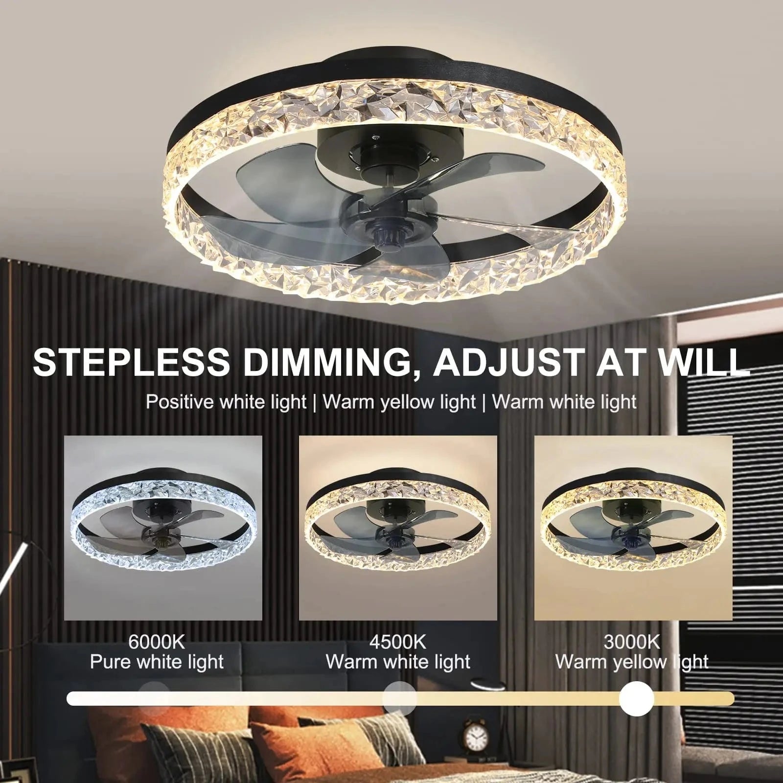 Cadeau showroom ventilateurs Ventilateur de plafond LED intelligent