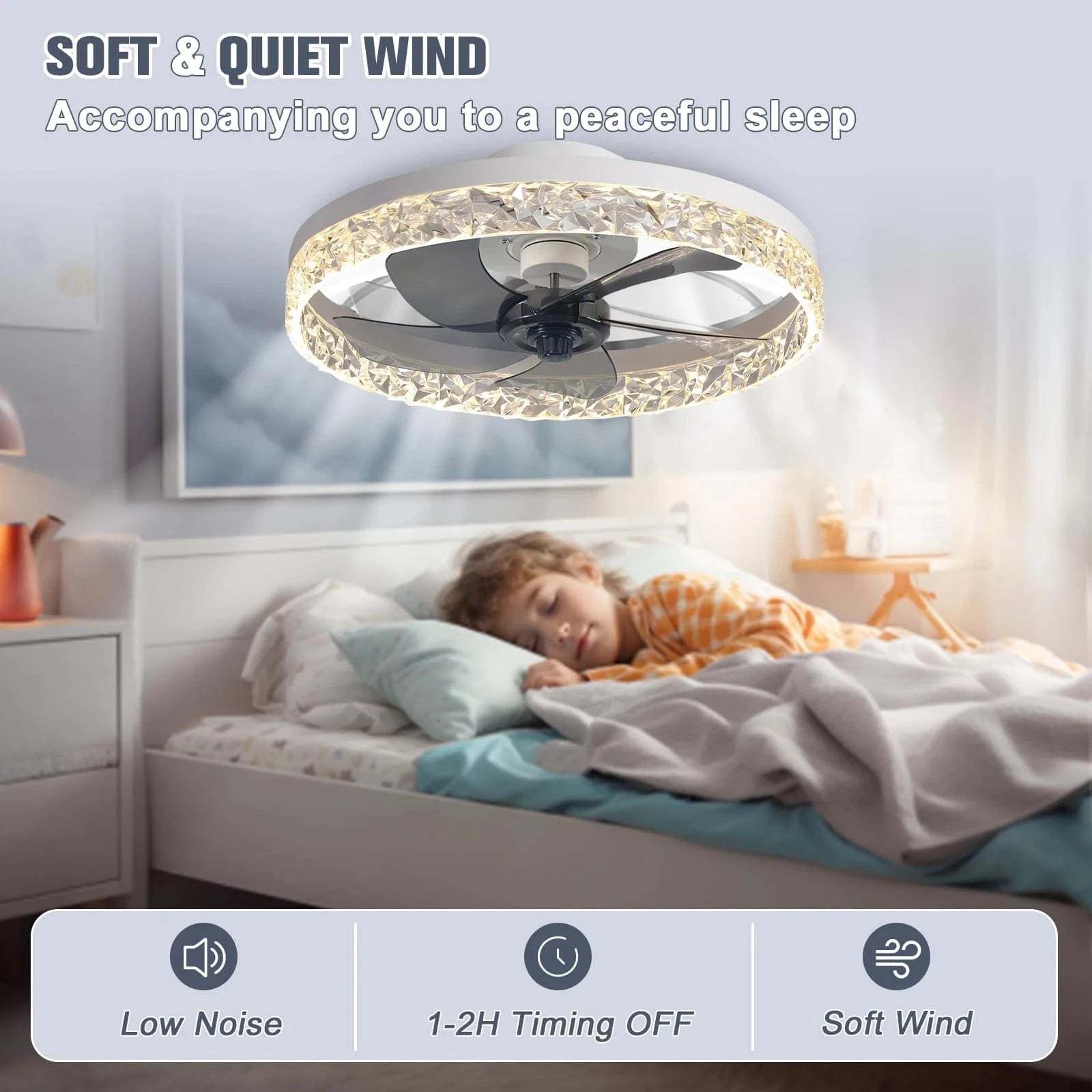 Cadeau showroom ventilateurs Ventilateur de plafond LED intelligent