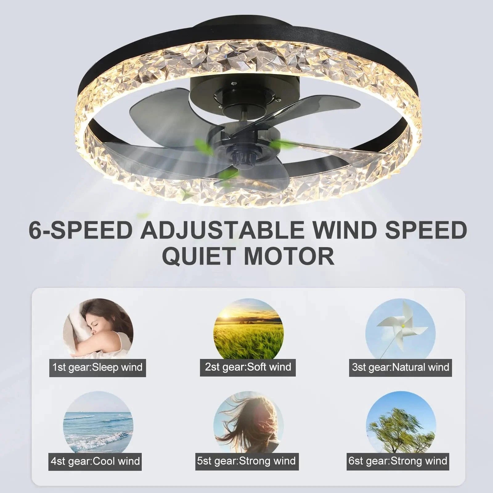 Cadeau showroom ventilateurs Ventilateur de plafond LED intelligent