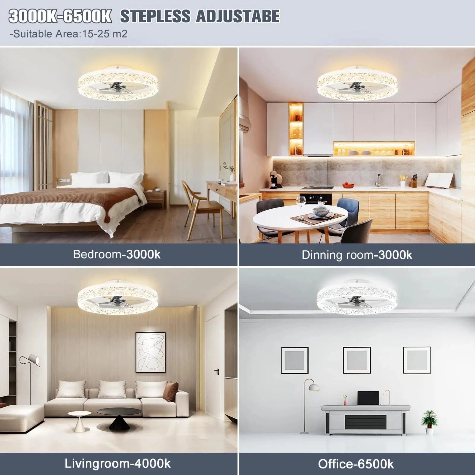 Cadeau showroom ventilateurs Ventilateur de plafond LED intelligent