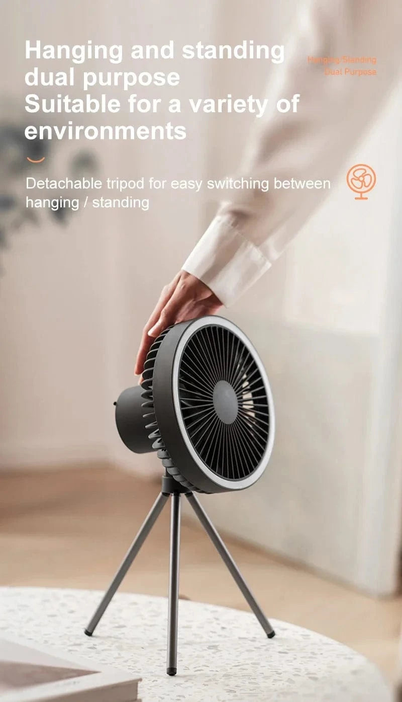 Cadeau showroom ventilateurs Ventilateur portable 10 000 mAh, éclairage LED