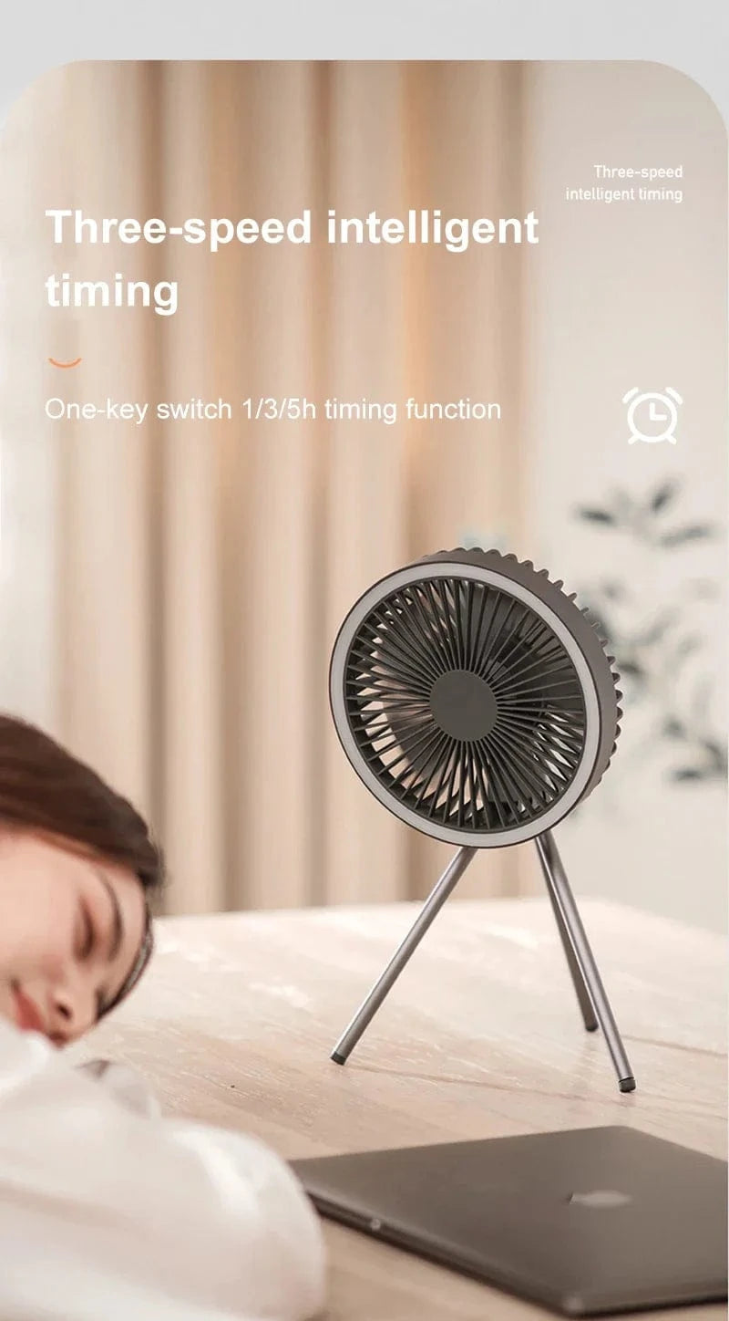 Cadeau showroom ventilateurs Ventilateur portable 10 000 mAh, éclairage LED