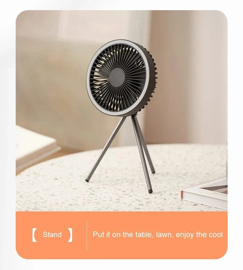 Cadeau showroom ventilateurs Ventilateur portable 10 000 mAh, éclairage LED