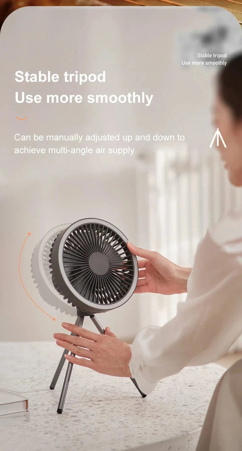 Cadeau showroom ventilateurs Ventilateur portable 10 000 mAh, éclairage LED