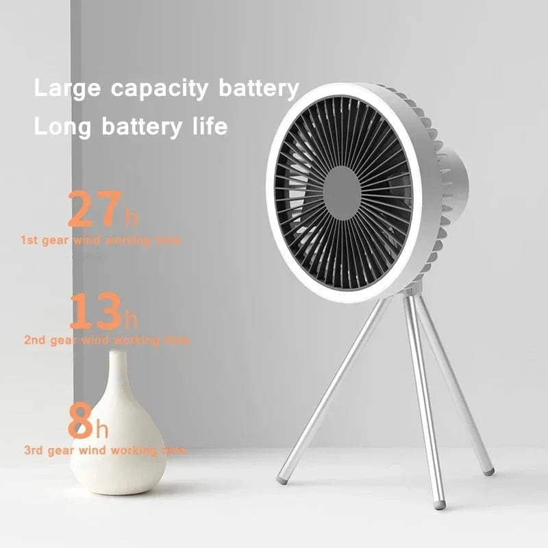 Cadeau showroom ventilateurs Ventilateur portable 10 000 mAh, éclairage LED