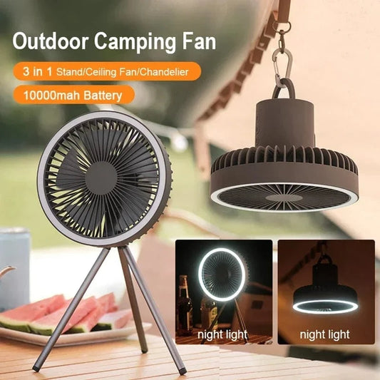 Cadeau showroom ventilateurs Ventilateur portable 10 000 mAh, éclairage LED