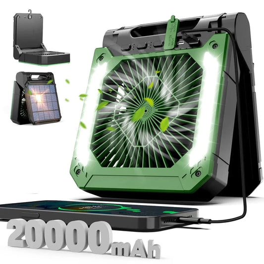 Cadeau showroom ventilateurs Vert Ventilateur électrique portable avec éclairage LED