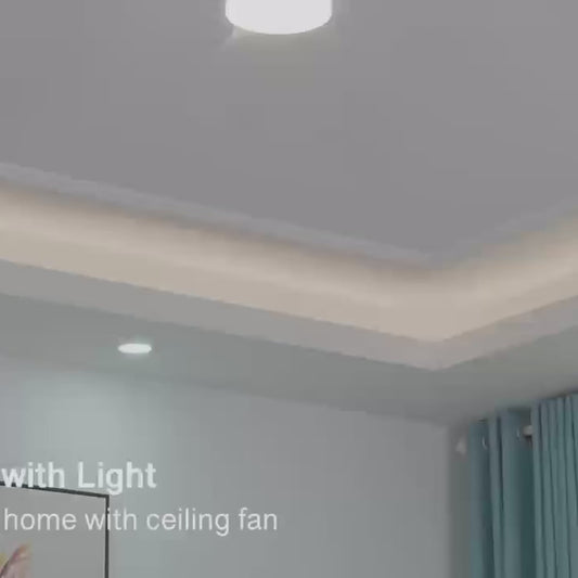 Ventilateur de plafond bas avec LED et télécommande 132 x 22 cm