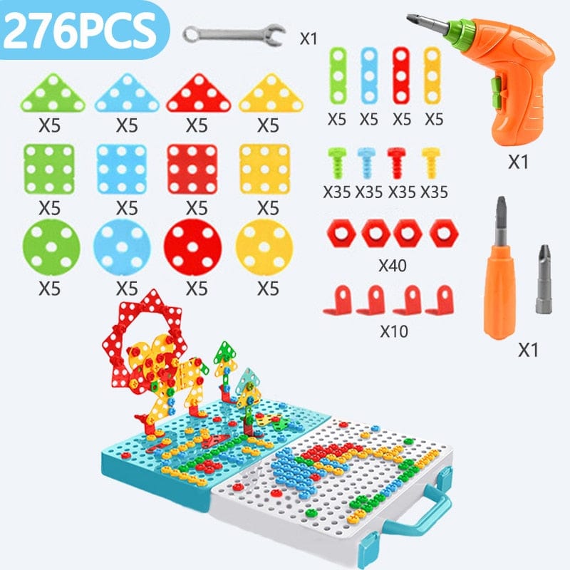 Cadeau showroom 276PCS Electric Puzzle 3D avec outil perceuse et outils