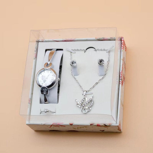 Cadeau showroom Coffret 2 Ensemble de montres et bijoux, 4 pièces