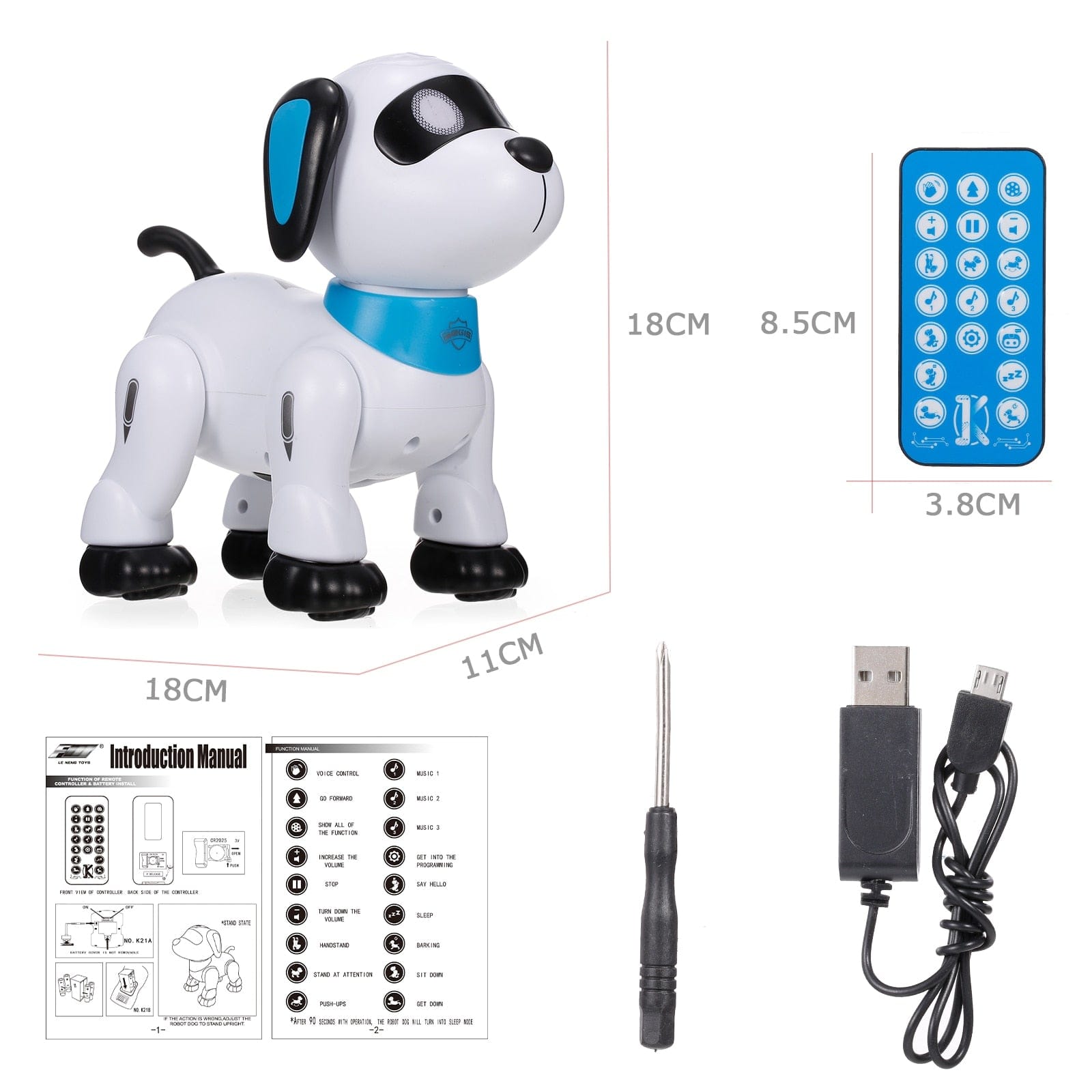 Cadeau showroom type 2 Robot chien K16A avec télécommande vocale