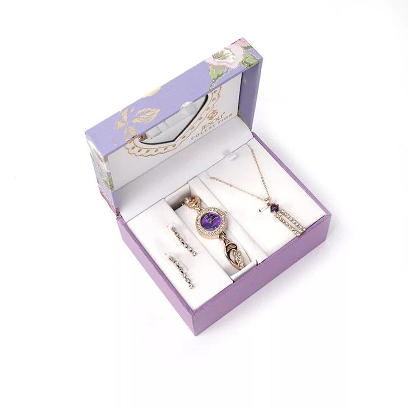 Cadeau showroom Violet Coffret cadeau Bracelet et pendentif