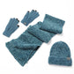 Showroom-Cadeau Bleu Ensemble bonnet et écharpe en laine tricotée